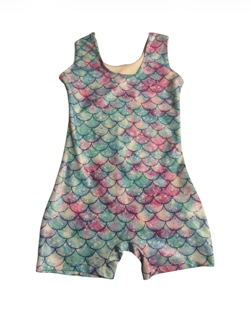 Girls Mermaid Scale One-Piece Romper